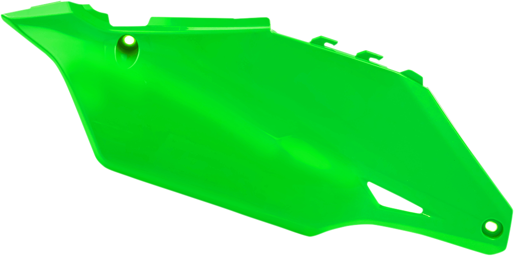 Acerbis fluorescent green motorcycle side panels, body parts with sleek design, featuring bold green color and brand details.