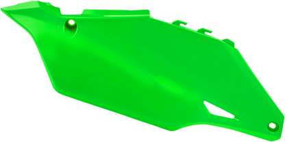 Acerbis fluorescent green motorcycle side panels, body parts with sleek design, featuring bold green color and brand details.