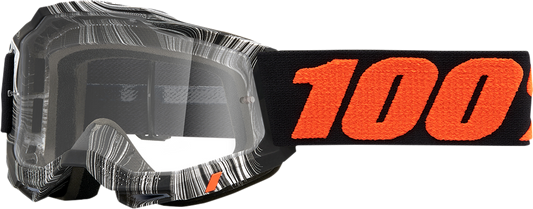 Clear 100% Youth Accuri 2 goggles by Geospace with black frame, designed for youth sports and outdoor activities.