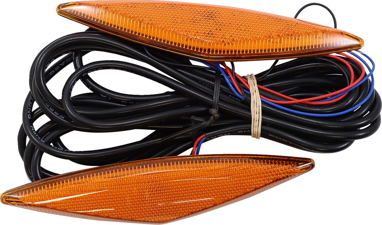 Can-Am SHOW CHROME Marker Light in amber for engine, designed by Bill's Exhausts, shown mounted on vehicle.