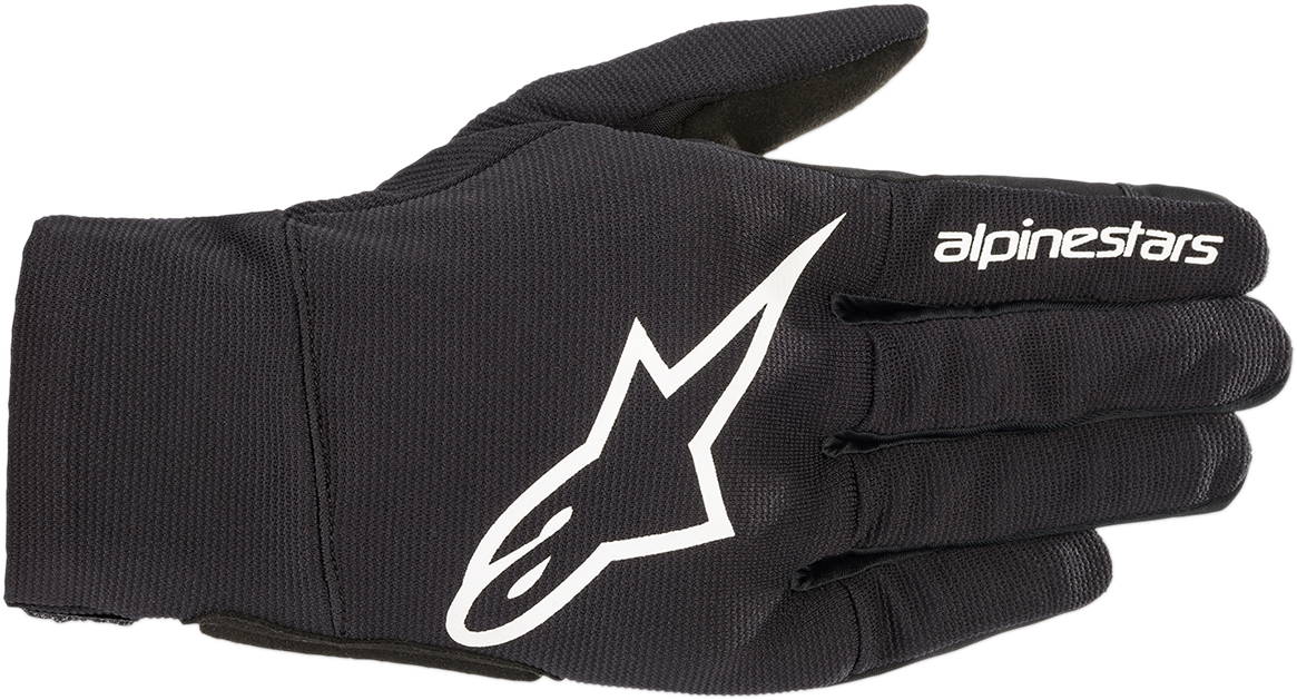 Alpinestars Reef Gloves in black, 3XL size, with textured palm and adjustable wrist strap, designed for motorcycle riding.