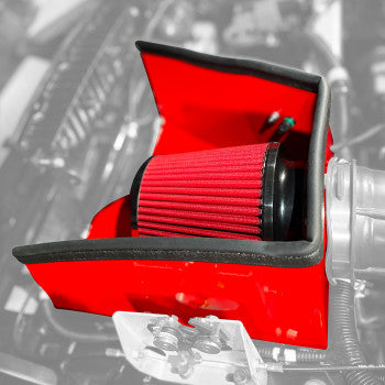 Bill's Exhausts SHOW CHROME Polaris Slingshot cold air intake kit with chrome finish, including air filter and intake pipes.
