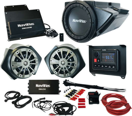Bill's Exhausts NAVATLAS Audio Kit Zone 3 Turbo RZR3 speakers, compact black speaker system for off-road vehicles