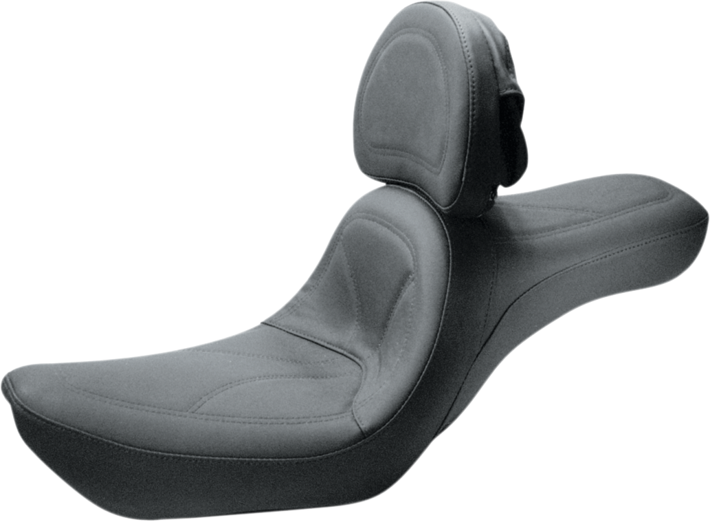 SADDLEMEN King Seat with backrest for Dyna 836HFJ motorcycle, featuring comfortable padding and supportive design.