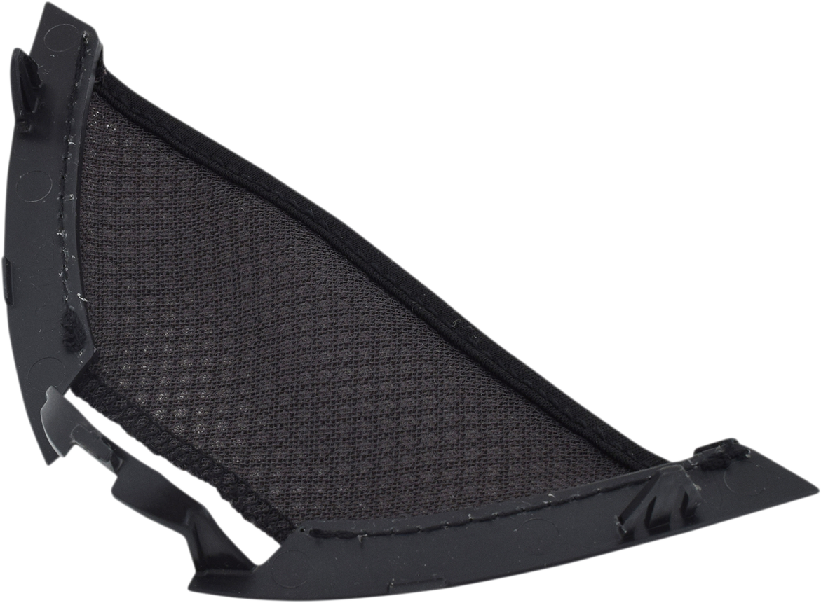 Black AFX FX-111 Chin Curtain for helmets, designed to fit Bill's Exhausts models, shown attached to helmet interior.