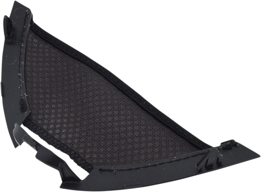 Black AFX FX-111 Chin Curtain for helmets, designed to fit Bill's Exhausts models, shown attached to helmet interior.