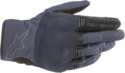 Alpinestars Copper Gloves in Mood Indigo, 2XL, showing textured leather and detailed stitching for motorcycle riding.