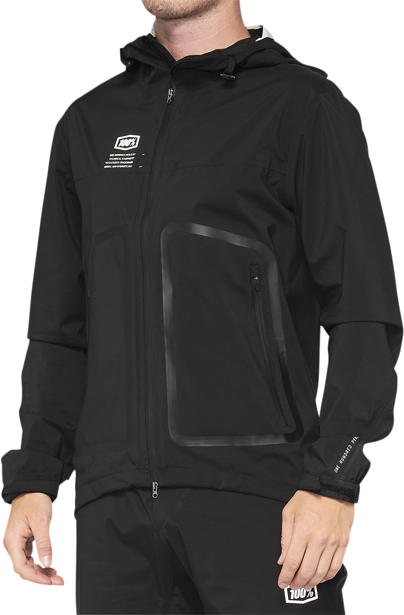 Black Hydromatic jacket by Bill's Exhausts, small size, featuring sleek design and durable material for outdoor wear.