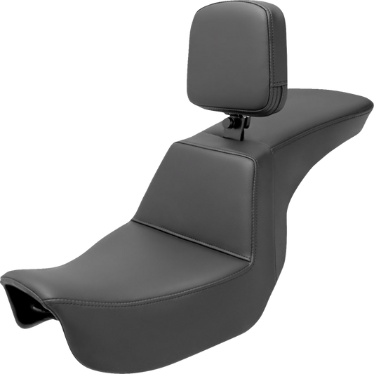 SADDLEMEN Tour Step Up Seat - Rider Backrest - Plain - Dyna '06-'17 806-04-194BR - Howling Moto