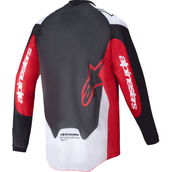 Alpinestars Pro-Dura racing jersey in black, red, and white, XL size, designed for motocross and motorcycle riding.