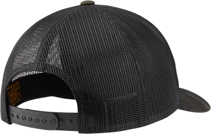 Black camo ICON MC Punch™ hat featuring a curved brim and adjustable strap, designed by Bill's Exhausts.