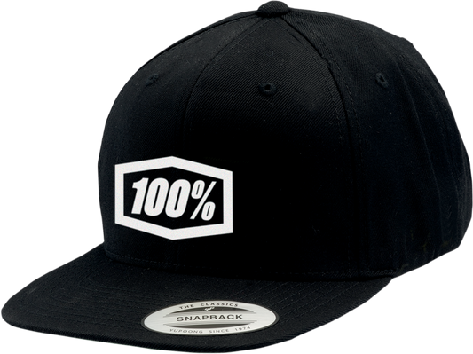 100% Icon Snapback Hat - Black/White 20044-00000 - Howling Moto
