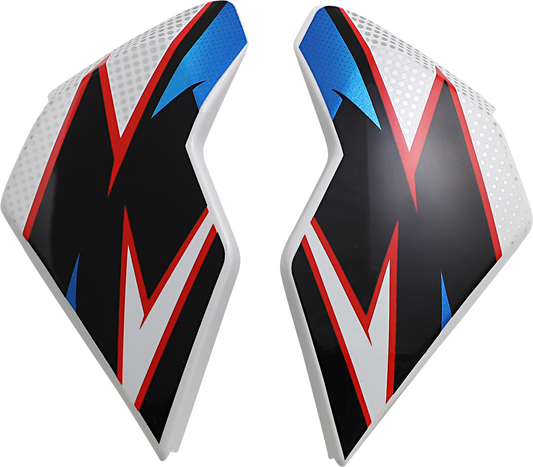 Gold ICON Airflite™ side plates for helmets, Ultrabolt style, compatible with Bill's Exhausts helmet parts, shown on a clean background.