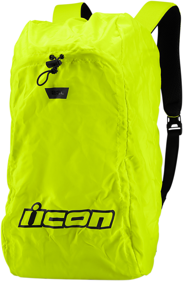 Bill's Exhausts ICON Hi Vis Backpack with reflective strips and multiple compartments, designed for visibility and durability.