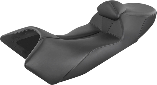 Bill's Exhausts Adventure Track Seat with backrest for KTM 0810-KT09BR motorcycle, showing the black seat and backrest attachment.