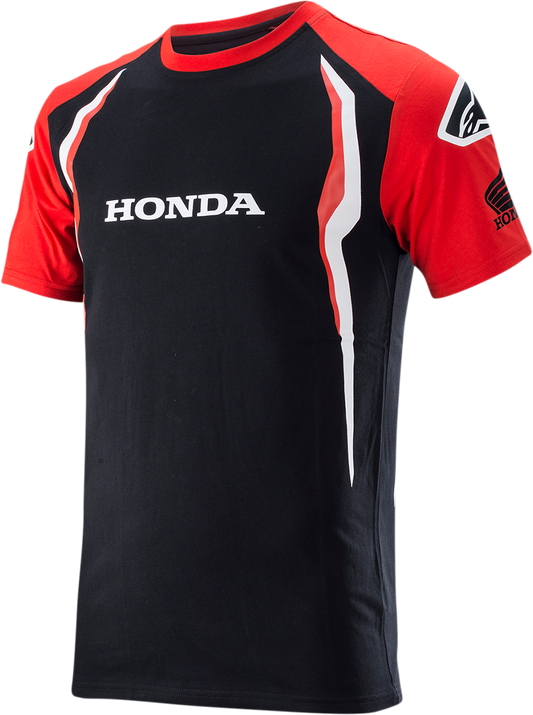 Red and black Alpinestars Honda T-Shirt in large size, featuring the Alpinestars logo and Honda branding, casual fit.