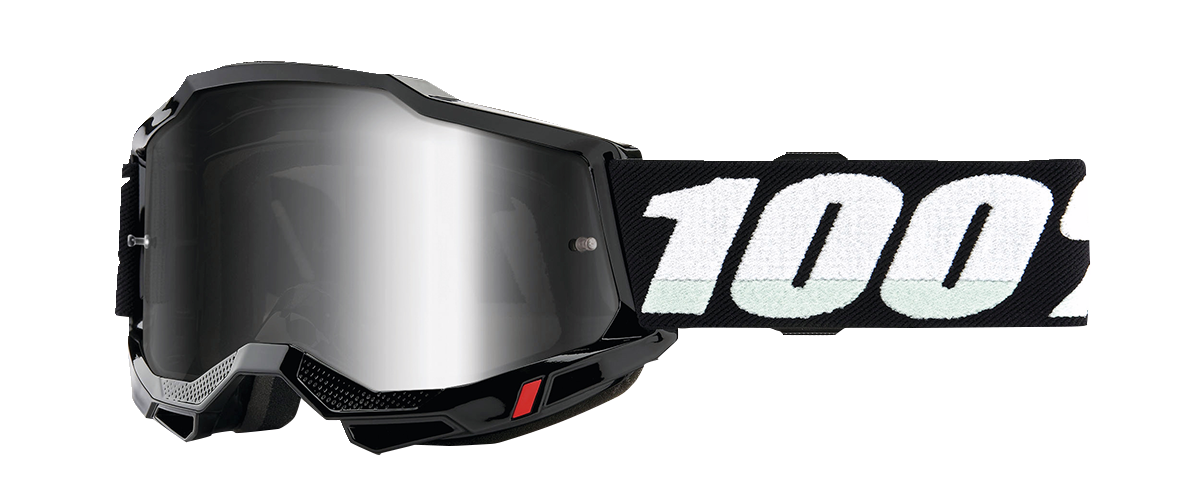 100% Accuri 2 Junior Goggles - Black - Silver Mirror 50025-00010 - Howling Moto