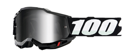 100% Accuri 2 Junior Goggles - Black - Silver Mirror 50025-00010 - Howling Moto