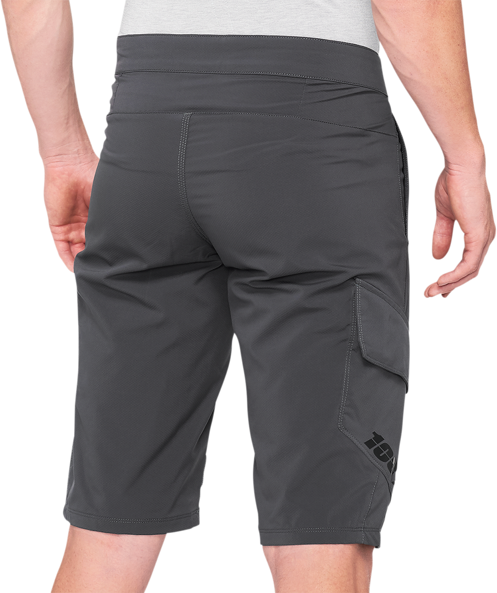 Bill's Exhausts Ridecamp Shorts in charcoal, US size 32, showcasing casual shorts with a relaxed fit and durable fabric.