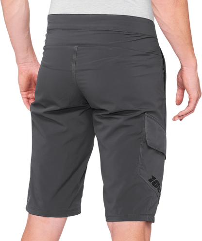 Bill's Exhausts Ridecamp Shorts in charcoal, US size 32, showcasing casual shorts with a relaxed fit and durable fabric.