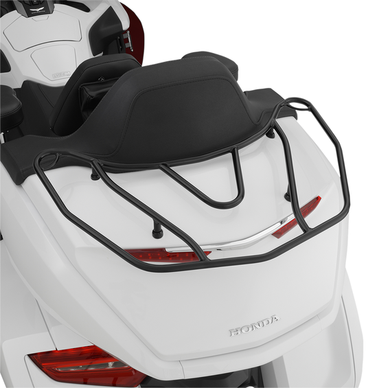 Bill's Exhausts SHOW CHROME Tour Rack engine in black for motorcycle, showcasing the durable, chrome-finished engine accessory.