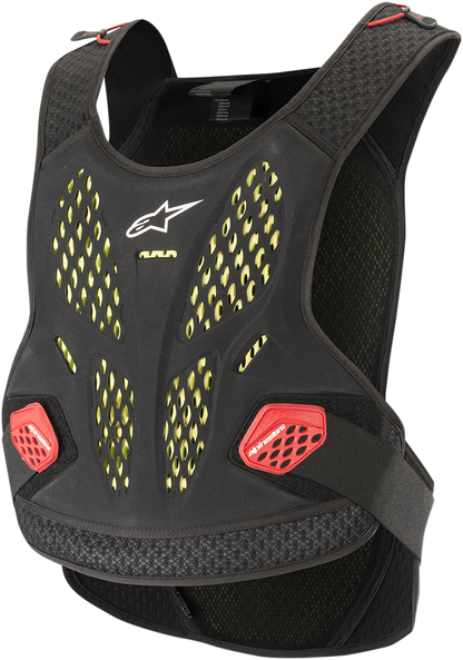 Alpinestars Sequence Chest Guard in anthracite and red, size medium/large, protective motorcycle gear with padded design.