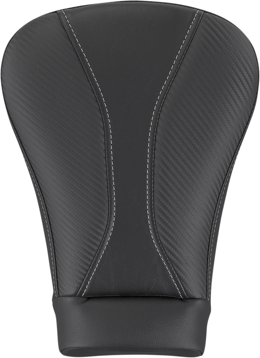 Black Saddlemens Dominator Pillion Pad for Sport bikes with gray stitching, designed for FL models from 2008 to 2023.