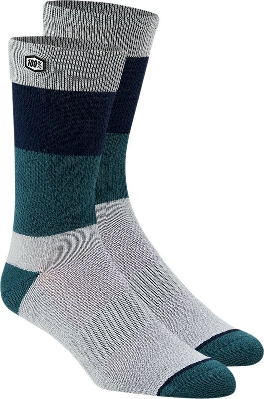 Bill's Exhausts 100% Trio Silver Socks in small/medium, featuring a sleek silver design and comfortable fabric.