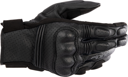 Alpinestars Phenom Air motorcycle gloves in black, large size, featuring breathable design and protective padding.