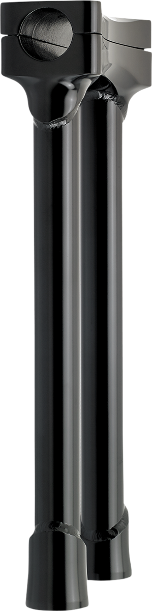 Black BILT WELL Risers Murdock Oversized Handlebars, 12-inch height, designed for motorcycle handlebars, by Bill's Exhausts.
