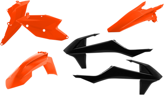 Acerbis OEM 2017 standard replacement body kit for motorcycles, featuring body panels in black with mounting details.