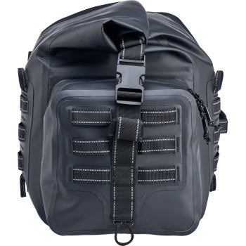 Black Biltwell Exfil-105 dry bag from Bill's Exhausts, shown with durable waterproof material and adjustable straps for outdoor use.