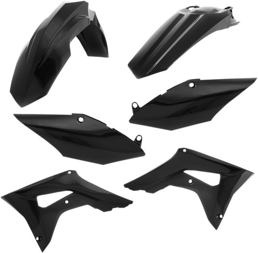 A black Acerbis Standard Replacement Body Kit for motorcycles, designed to replace the original body panels.
