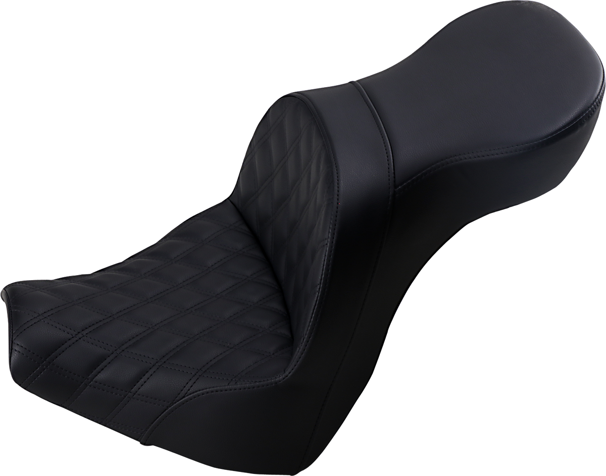 Bill's Exhausts SADDLEMEN Explorer Seat LS for FXBR/S 2018-2019, showing the black motorcycle seat with contour design.