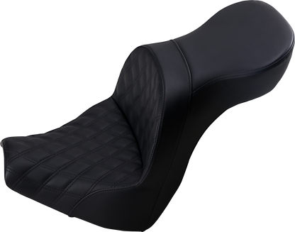 Bill's Exhausts SADDLEMEN Explorer Seat LS for FXBR/S 2018-2019, showing the black motorcycle seat with contour design.