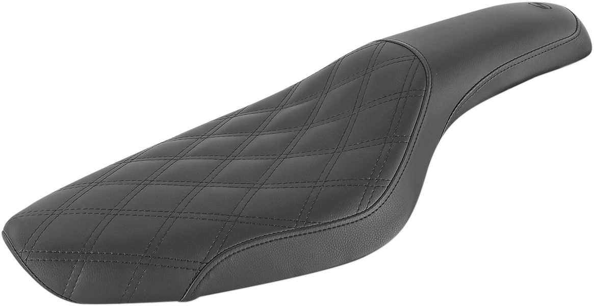 Black SADDLEMEN Profiler motorcycle seat with front lattice and rear smooth design, XL size, featuring a sleek, ergonomic profile.