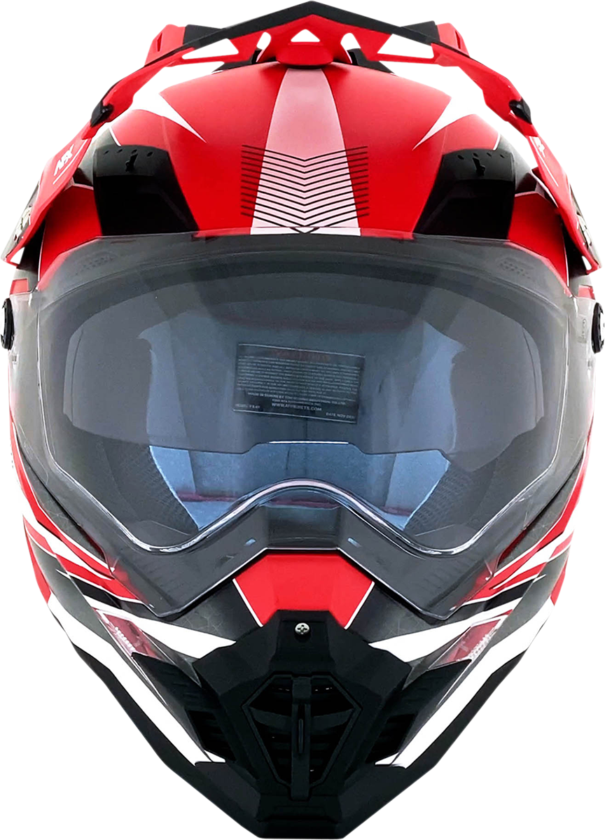 Matte red AFX FX-41 motorcycle helmet in medium size, featuring a sleek design and clear visor.