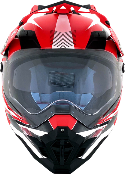 Matte red AFX FX-41 motorcycle helmet in medium size, featuring a sleek design and clear visor.