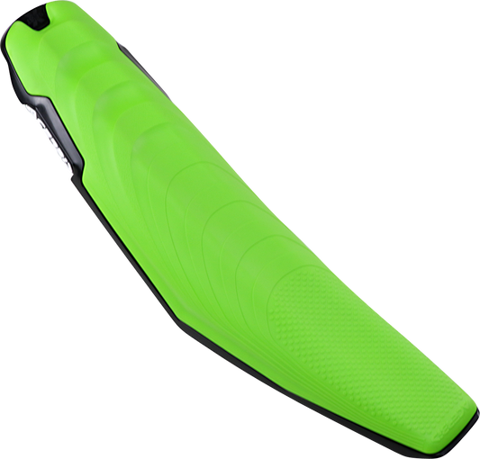 Acerbis X Seat for KX 250/450 motocross bikes in green and black, soft body seat designed for models from 2019 to 2023.