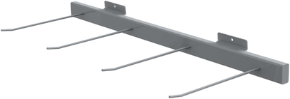 Bill's Exhausts ICON Slatwall display fixture with three hooks for organizing and showcasing products in retail settings.