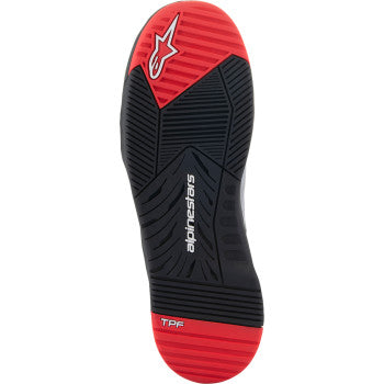Alpinestars Speedflight racing shoes in black, red, and white with sporty design and lacing, US size 14.