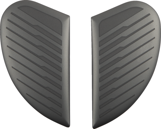 Silver ICON Airform™ Side Plates for Counterstrike helmet, replacement parts, shown on a white background.