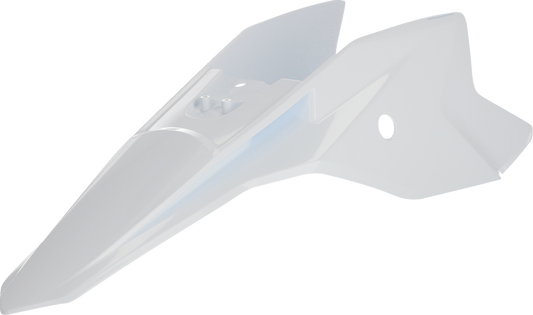 White Acerbis rear fender side cowling for motorcycle, featuring sleek body design, on a plain background.