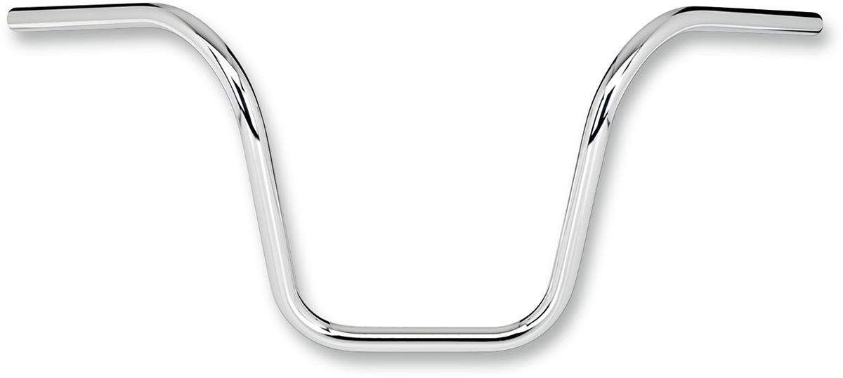 Chrome BILTWELL Ape Hanger Handlebars 12-inch motorcycle handlebar with a distinctive curved design for custom cruiser bikes.