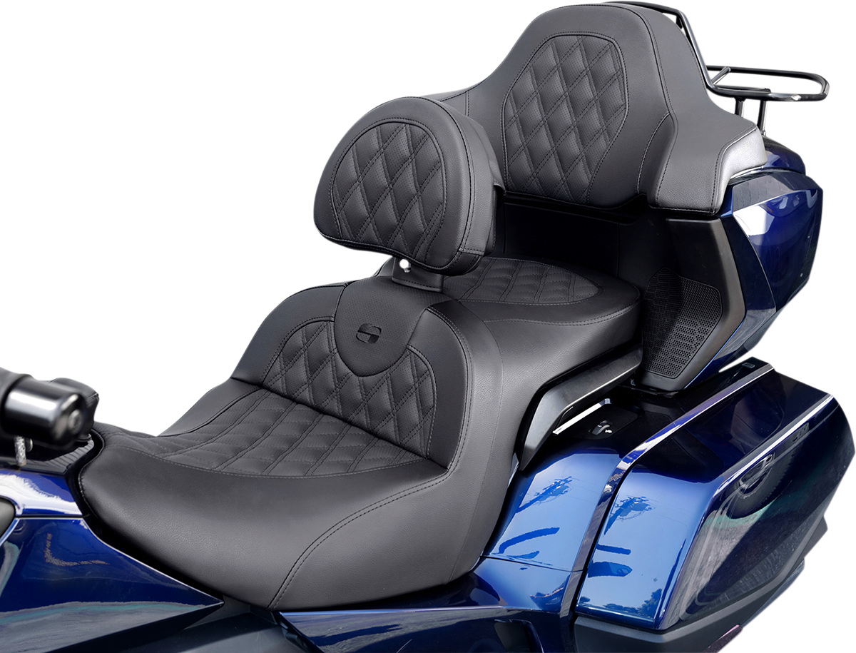 SADDLEMEN Seat - Roadsofa - Without Backrest - Full Lattice Stitch - Black H18-07-182 - Howling Moto