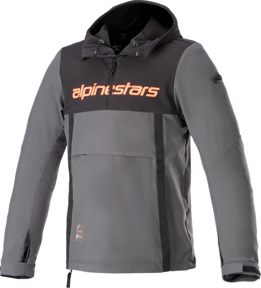Alpinestars Sherpa jacket in black and gray, large size, featuring a cozy fleece-lined interior and stylish design.