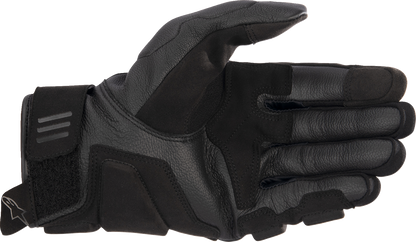 Alpinestars Phenom Air Gloves in black, large size, showing the lightweight motorcycle riding gloves with textured palm and secure wrist closure.