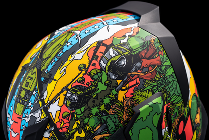 Green ICON Airflite™ GP23 helmet in XL size, featuring aerodynamic design and clear visor, by Bill's Exhausts.