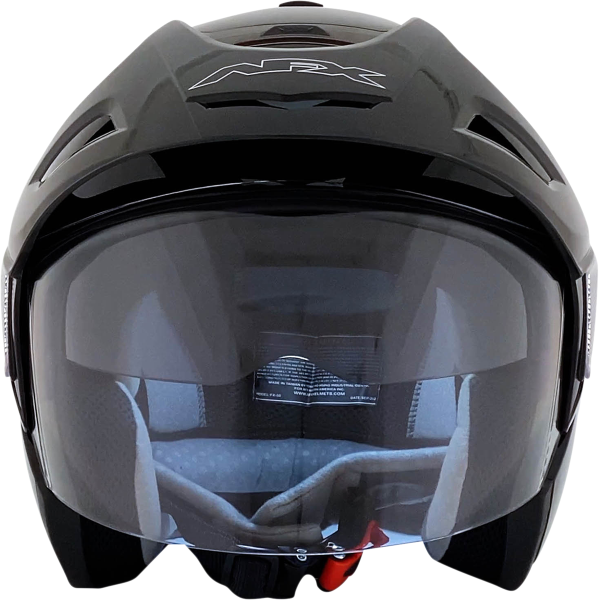 Bill's Exhausts AFX FX-50 helmet in gloss black, 2XL size, showcasing a sleek motorcycle helmet with smooth finish and modern design.