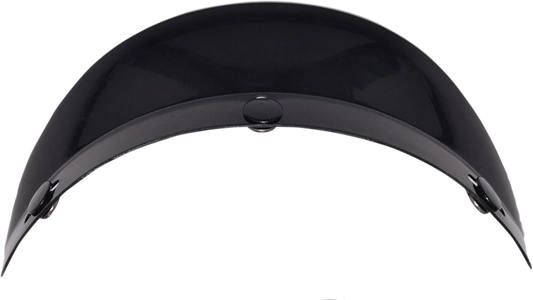 Black AFX FX-70 helmet visor with 3-snap design, compatible with Bill's Exhausts helmets, showing reflective surface and snap details.